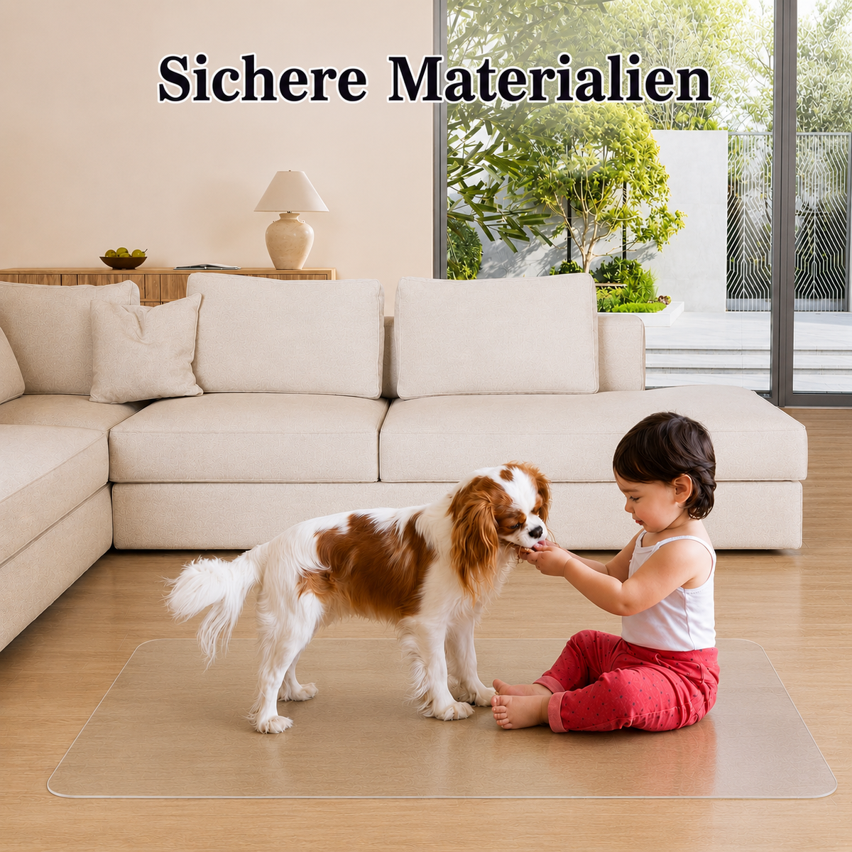 Transparente Bodenschutzmatte für Futterplätze